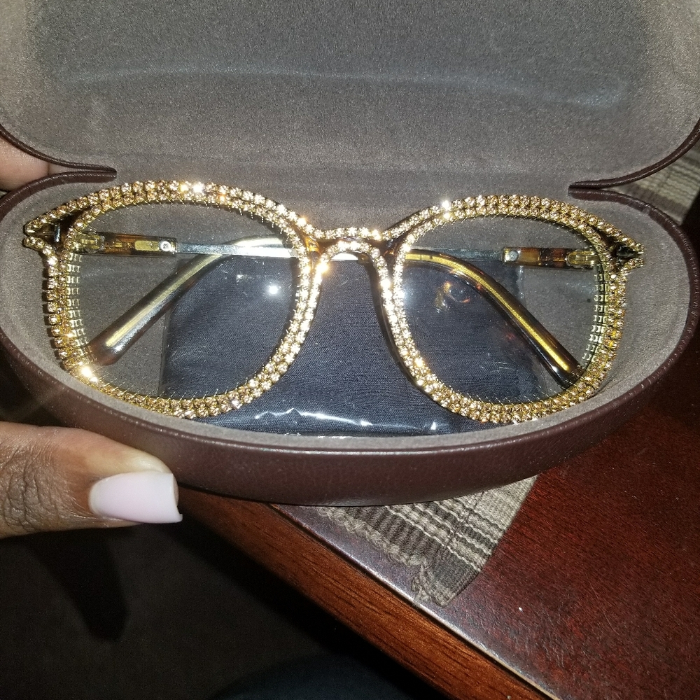 Brown Tortoise Rhinestone glasses